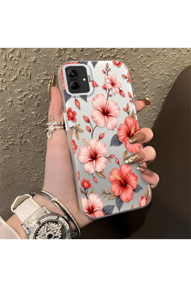 Samsung Galaxy A03/A04E/A04 Compatible Protective Case with a Large Floral Print, Offering Impact Protection.