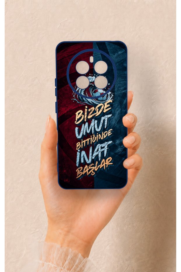 Realme 12 4g Compatible Wavy Burgundy Blue Patterned Silicone Case.