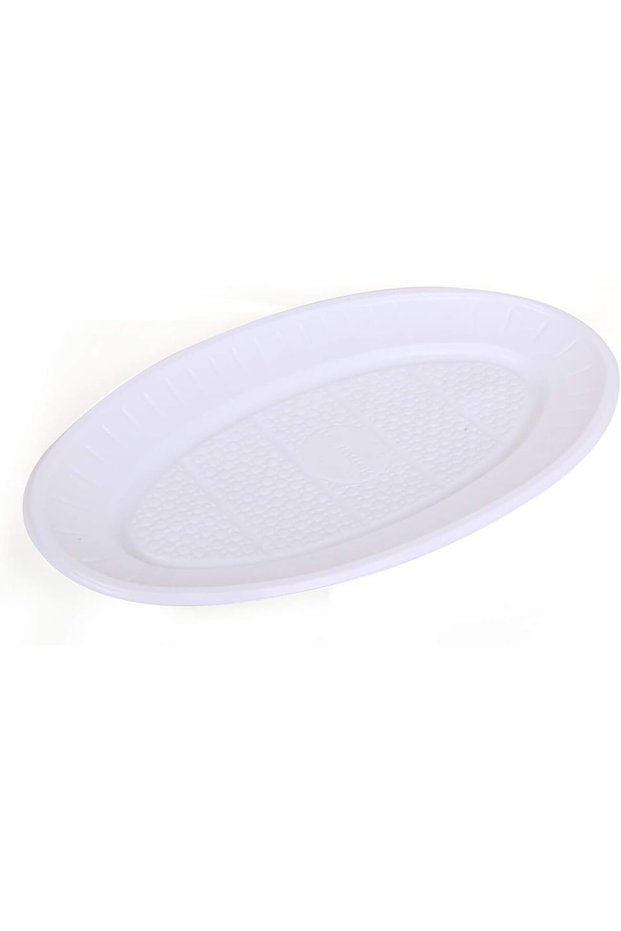 Disposable Oval Plastic Serving Tray -Medium Size -10 Pcs