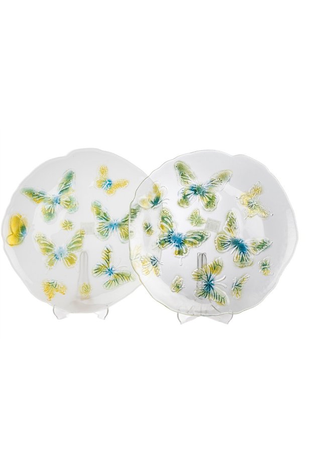 Kelebek Glass 2-Piece Serving Plate, 31cm.