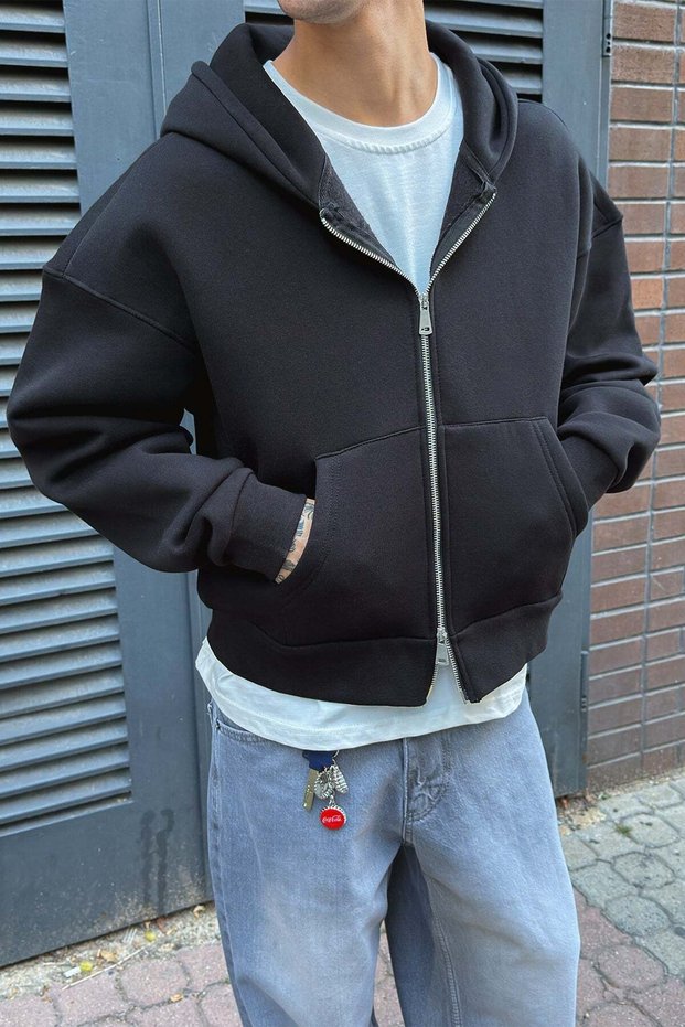 Puffer Black Box-Fit Zippered Hoodie