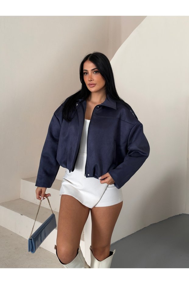 Suede Look Bomber Jacket