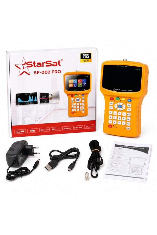 SF-002 PRO DVB-S2 Satellite Meter with 4.3-Inch Display and CCTV Tester