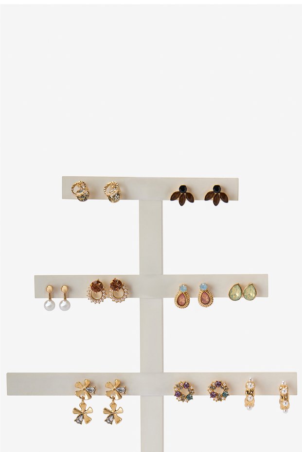 Gold-Colored Elicia 9-Piece Earring Set