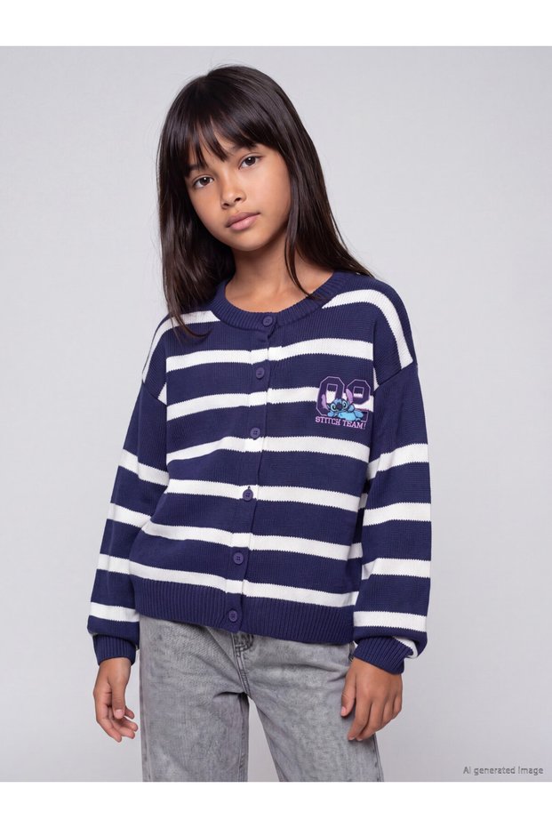 Popular Cartoon Character-Themed Embroidered Knit Cardigan for Girls, from Uzg Store, for Style-Conscious Girls.