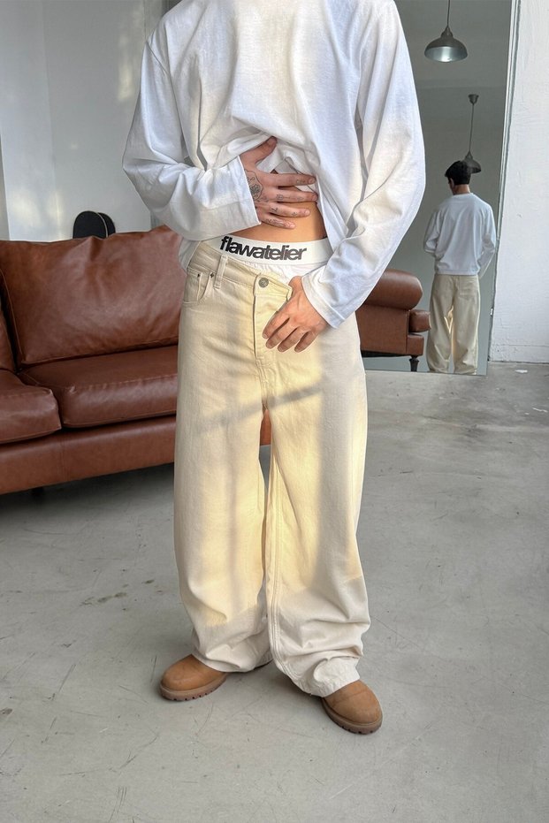 Raw Series Ecru Baggy Jeans