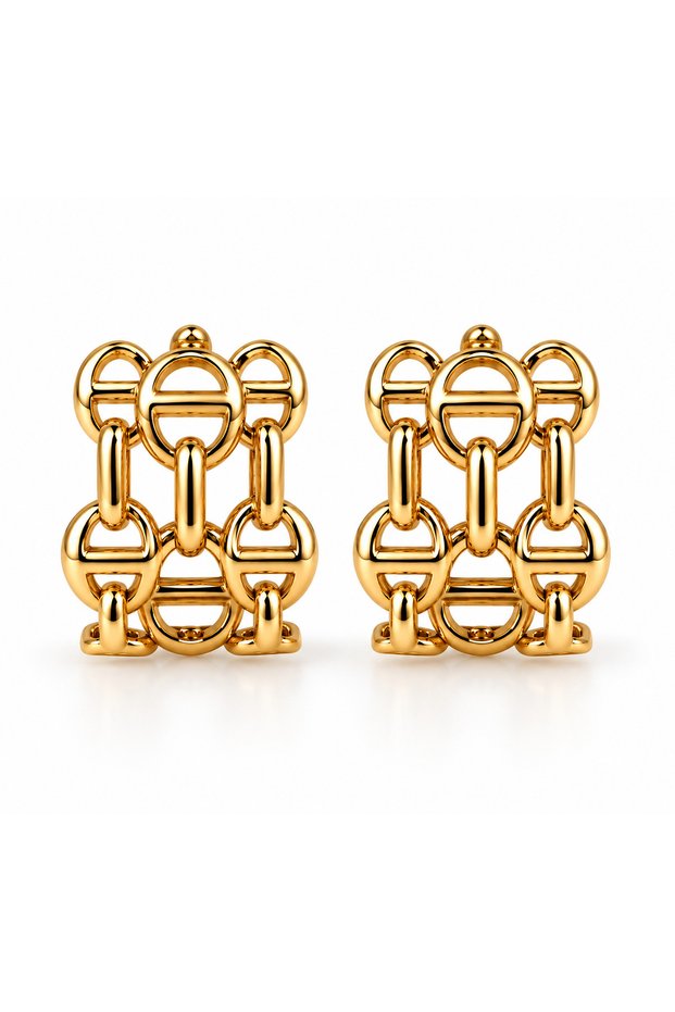 Imported Special Edition Gold Hermès Hoop Earrings.