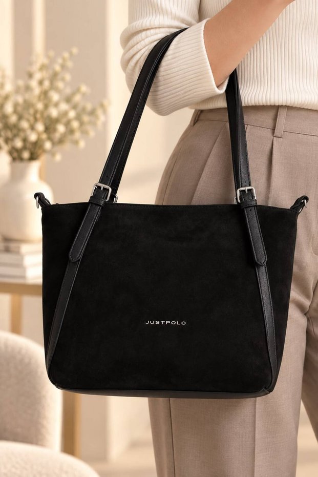 Women's Stylish Large Shoulder and Handbag with a Suede-Like Finish.