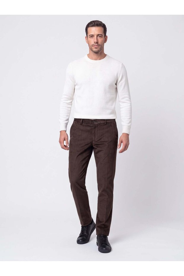 Brown Regular Fit Corduroy Jogger Sweatpants