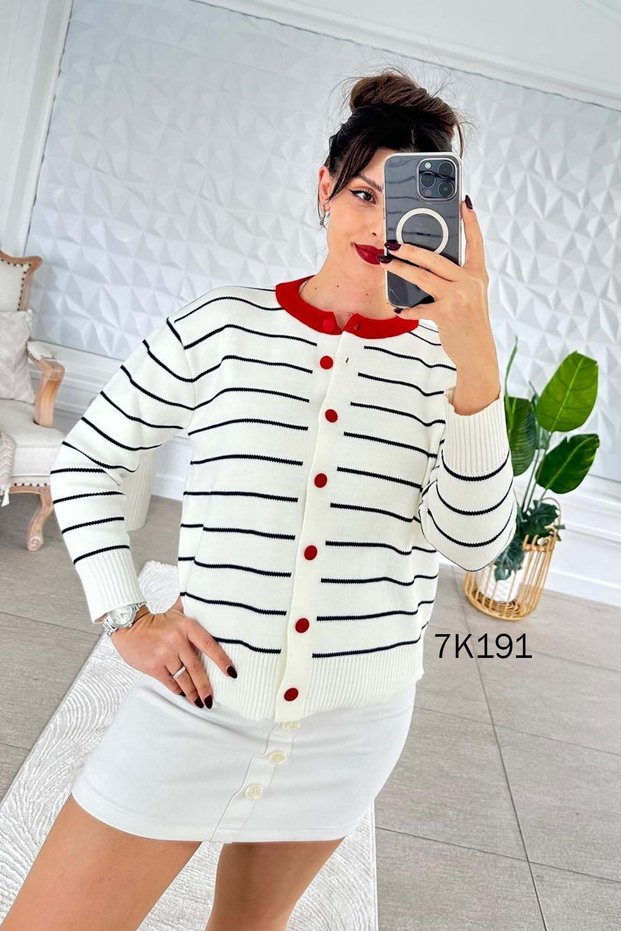 Striped Knit Cardigan 7K191