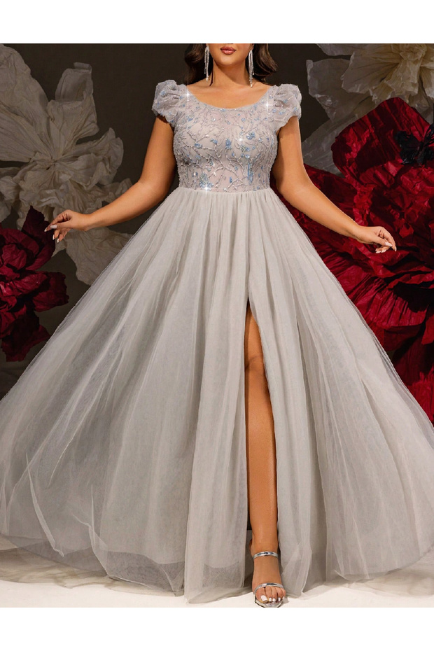 Rochie lunga, Gri