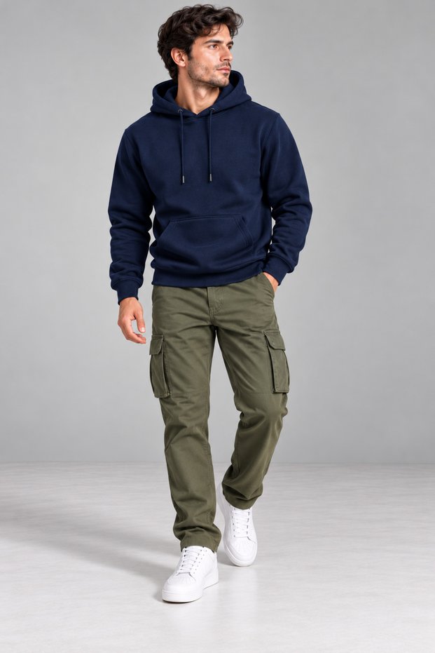 Sümer Işık Unisex 3-Thread Brushed Hooded Sweatshirt, 100% Cotton, with Kangaroo Pocket, Slim Fit, Winter Hoodie.