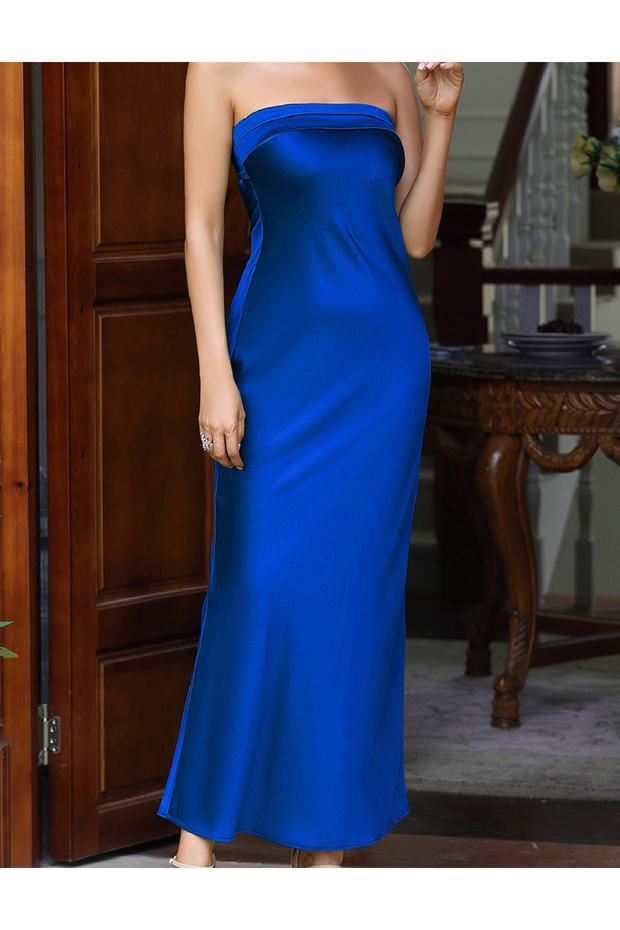 Rochie lunga, Bleumarin
