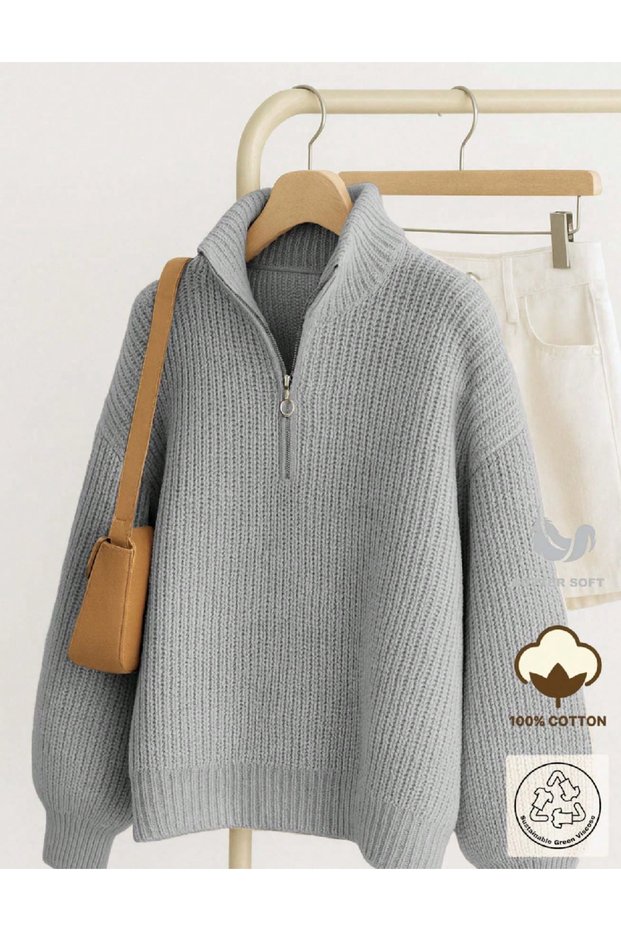 Oversized Blouse, Gray