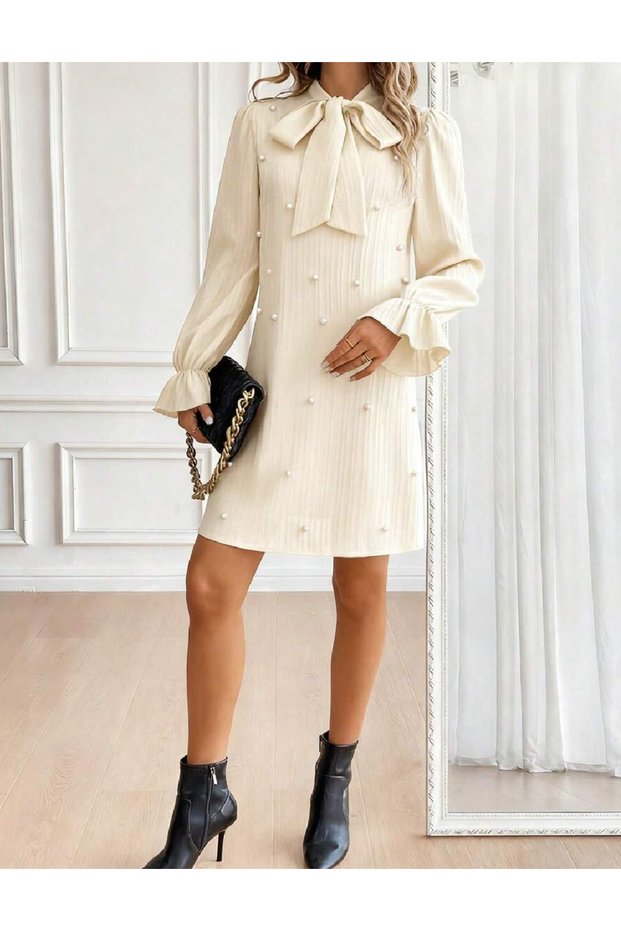 Rochie scurta, Crem
