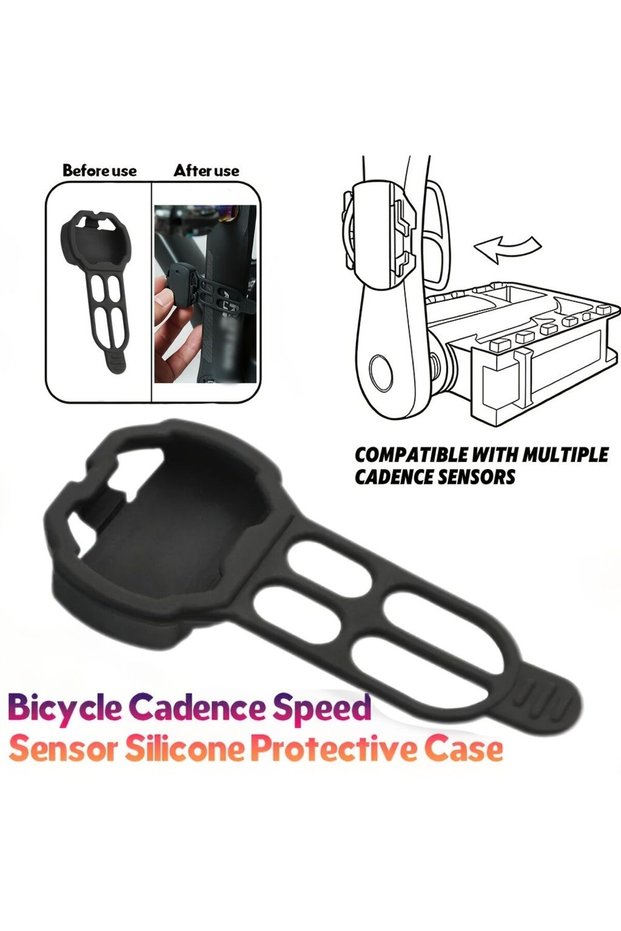 Black Silicone Bicycle Pedal Frequency Sensor Protective Cover Easy Install Clean
