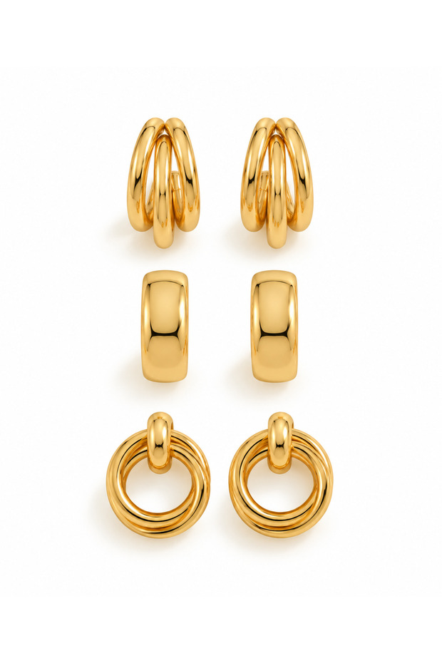 Gold 6-Piece Earring Set