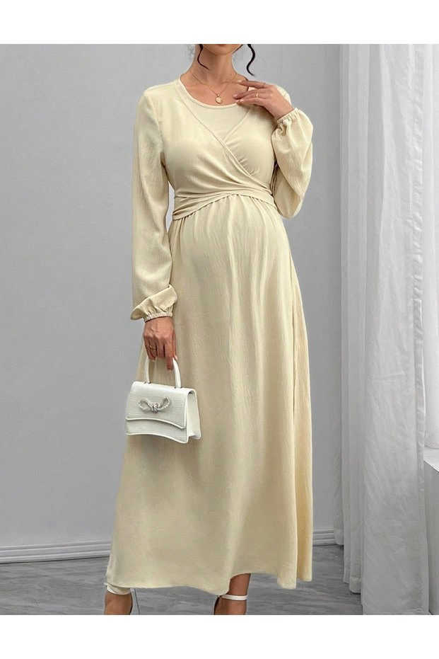 Rochie lunga, crem