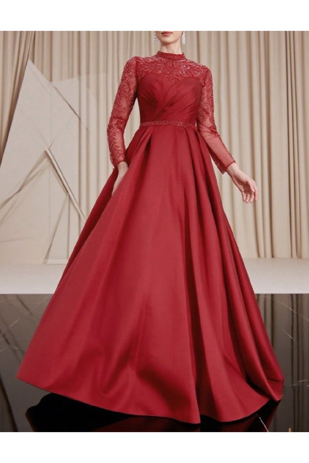 Rochie lunga, Rosu