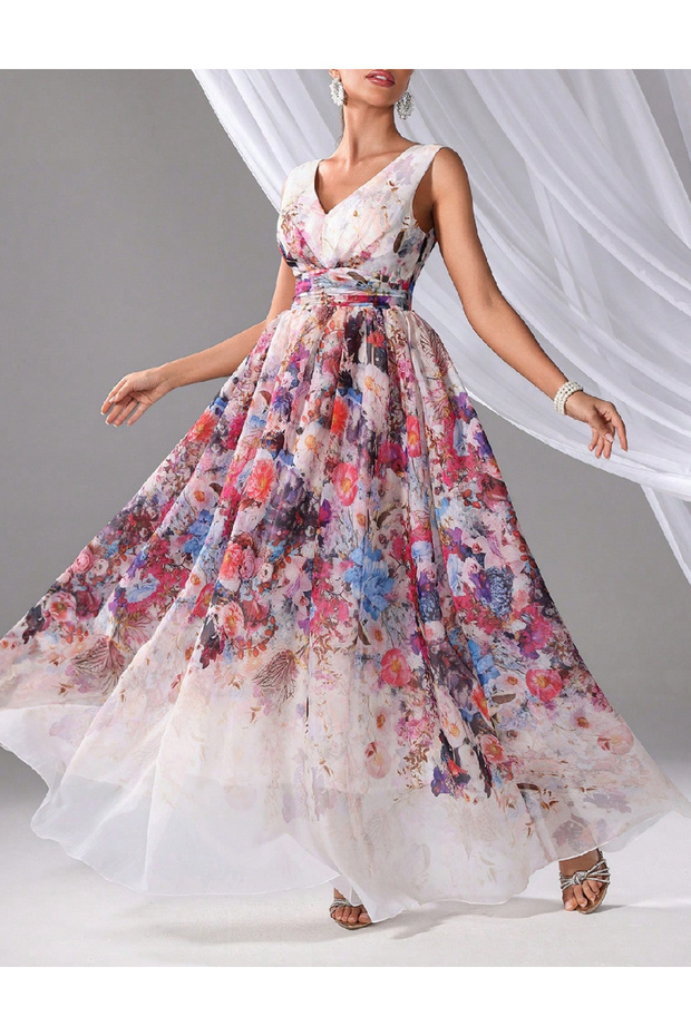 Rochie lunga, Floral print