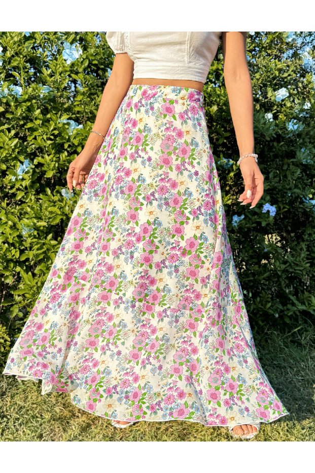 Fusta, imprimeu floral