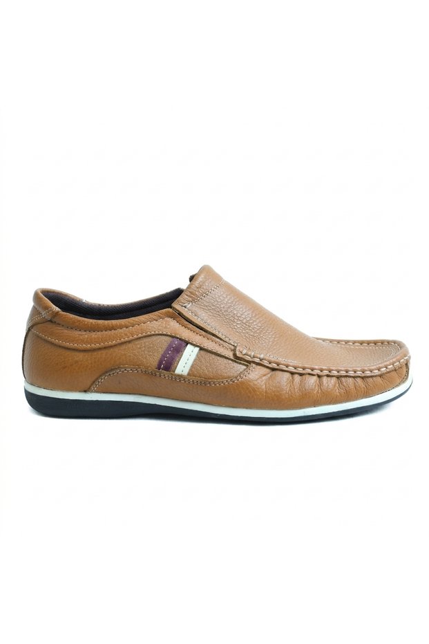 Tan Leather Casual Men's Shoes