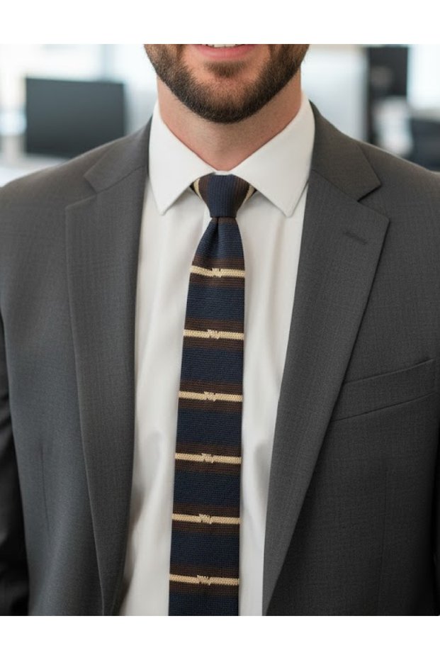 Tie, Navy/brown