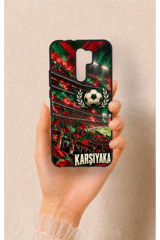 Redmi 9 Compatible Karşıyaka-Themed Patterned Silicone Case.