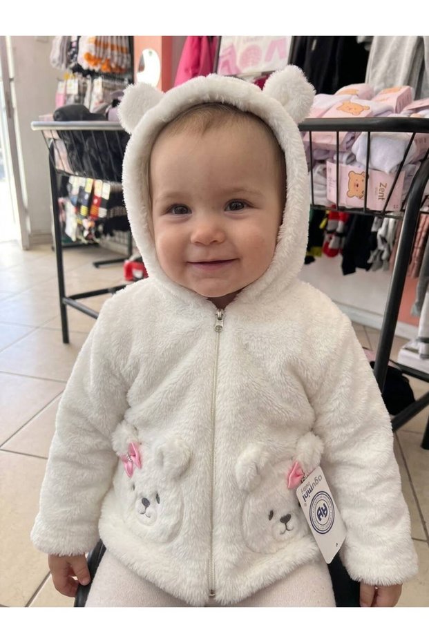 Baby Plush Hooded Zippered Lined Welsoft Coat