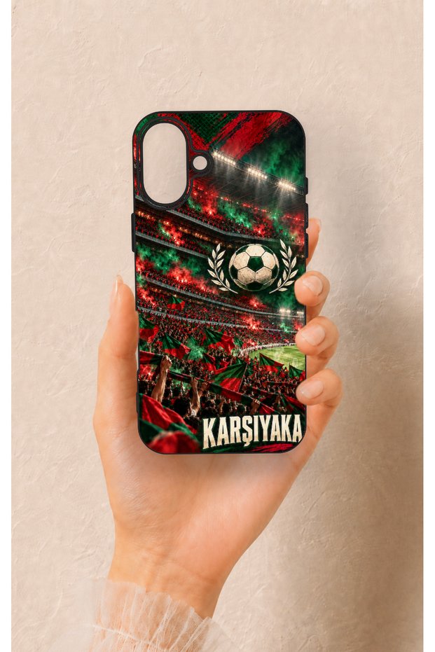 iPhone 16 Plus Compatible Karşıyaka-Themed Patterned Silicone Case.