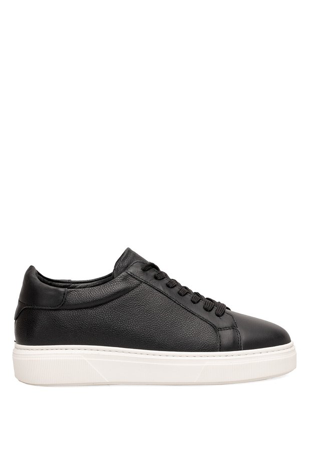 Elit 26Kbtnant02 Men's Genuine Leather Casual Shoes, Black.