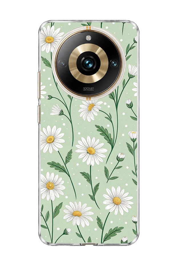 Realme 11 Pro Compatible Daisy Green Printed Transparent Phone Case.