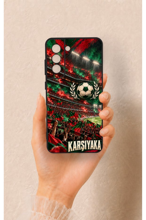 Samsung-S21Fe Compatible Karşıyaka-Themed Patterned Silicone Case