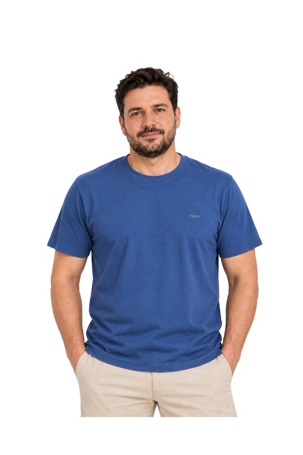 تيشيرت أساسي بأكمام قصيرة من إنديجو، مقاسات M-L-XL-2XL.