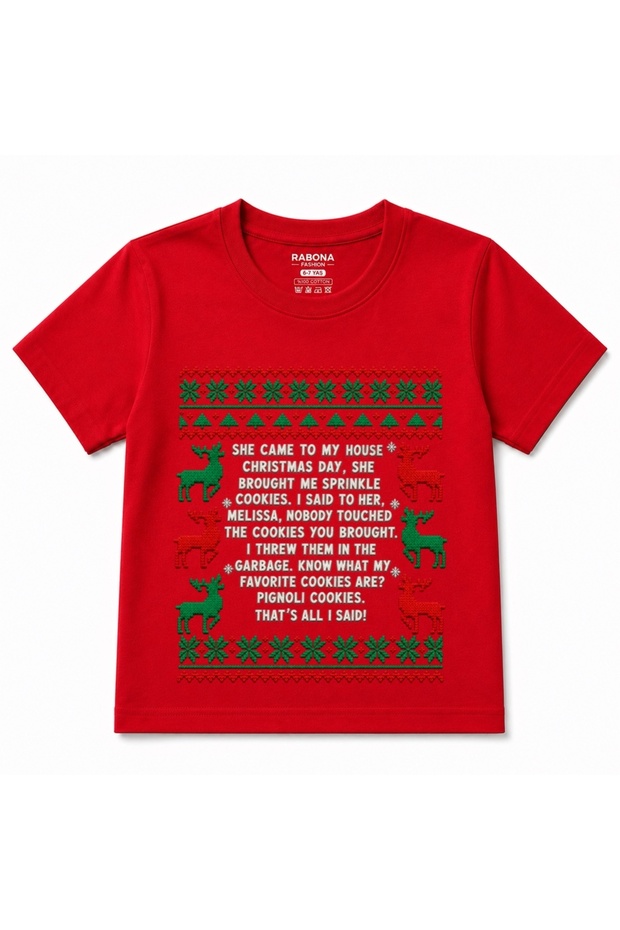 Christmas Cookie Drama - Funny Reindeer Christmas Graphic Kids T-Shirt for Boys Girls