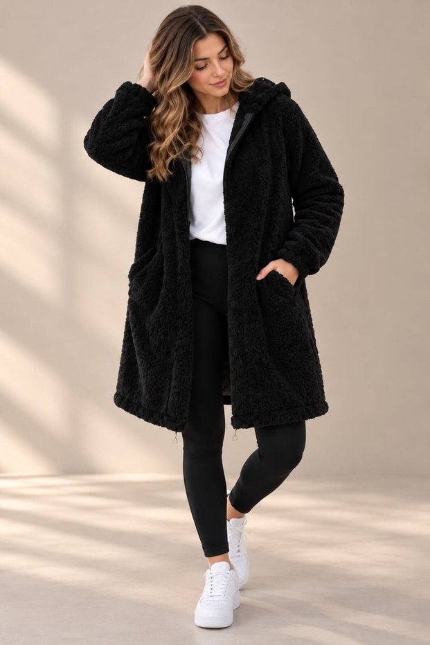 Women's Welsoft Zippered Hooded Long Fleece Cardigan