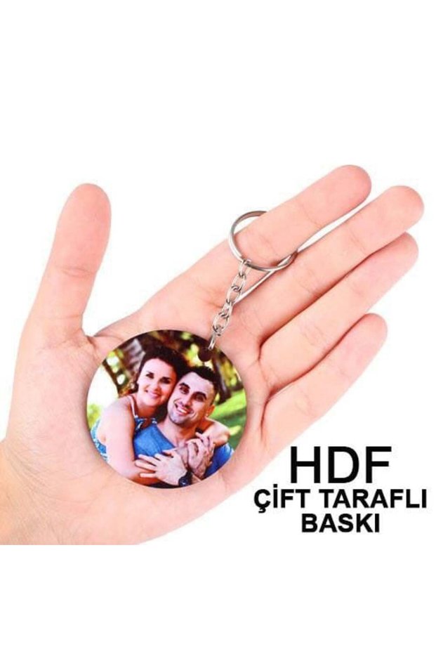 Hdf Double-Sided Keychain - Round