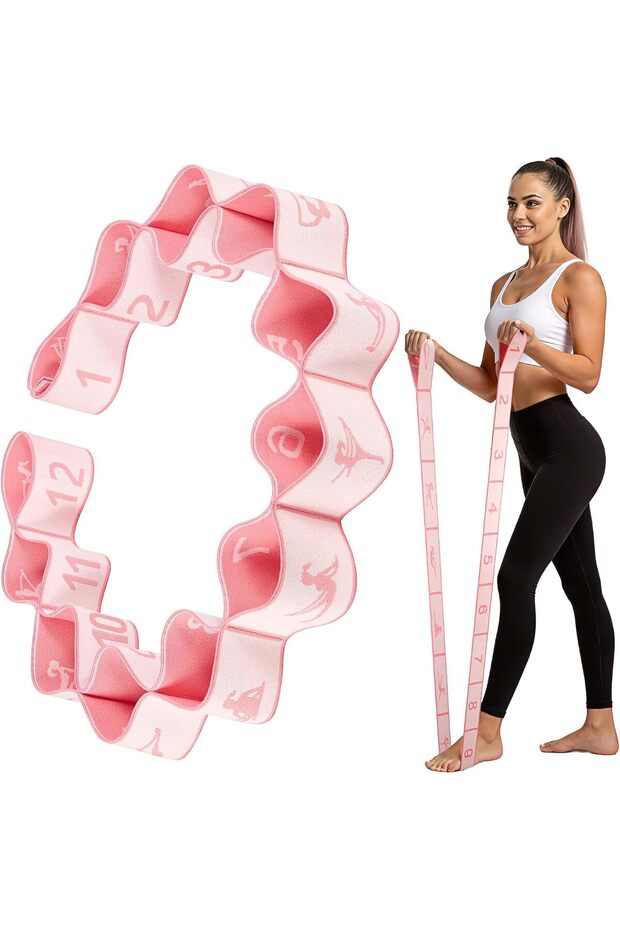 Resistance Bands,Pink Numbered Loop Elastic Strap