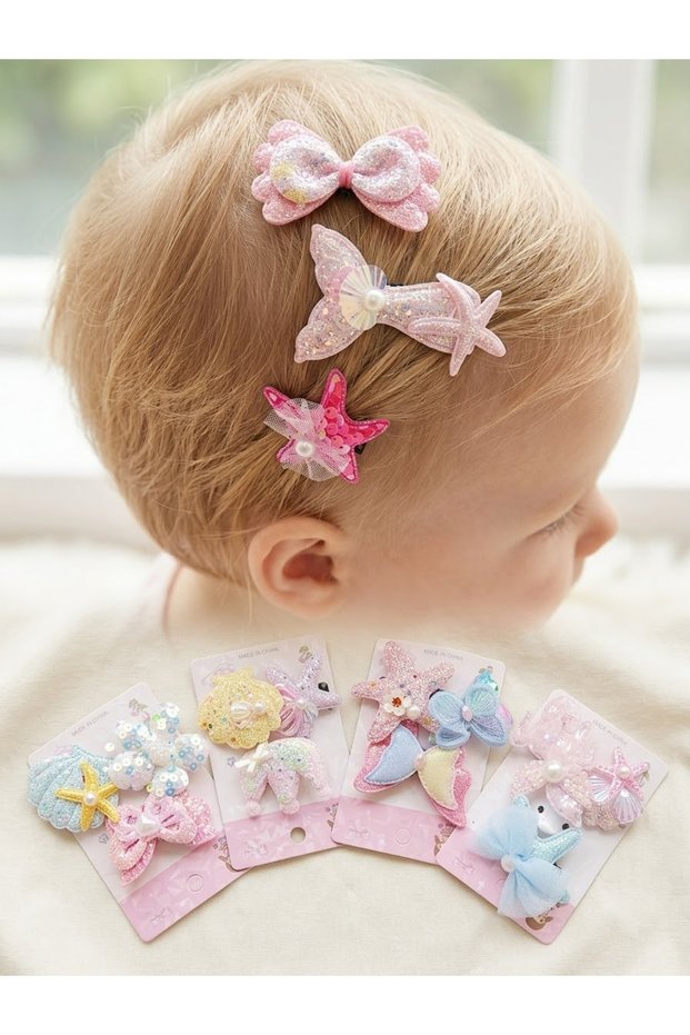 Hairless Baby Hair Clips, Set of 3.