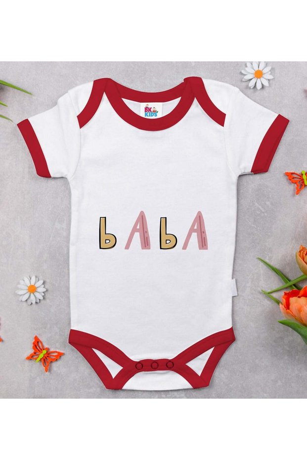BK Kids Dad-Designed Red Baby Bodysuit-1, 3–6 Months