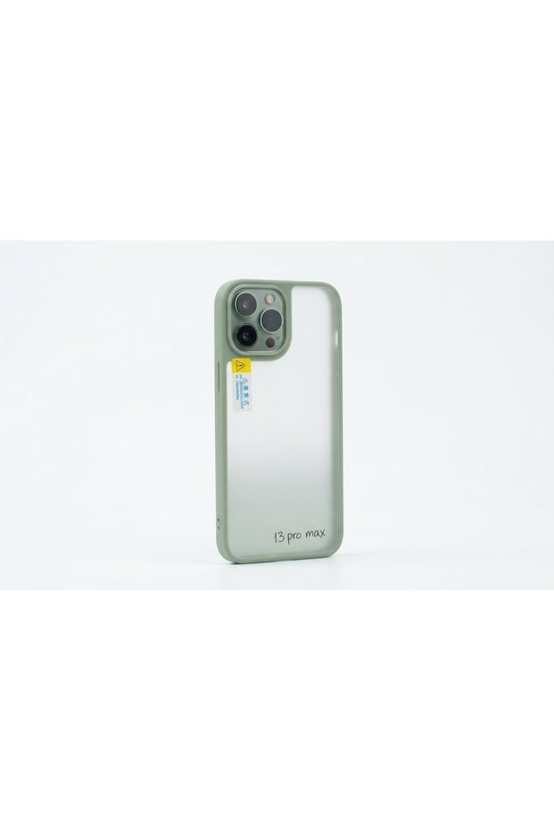 Iphone 13 pro max silicone case with green frame.
