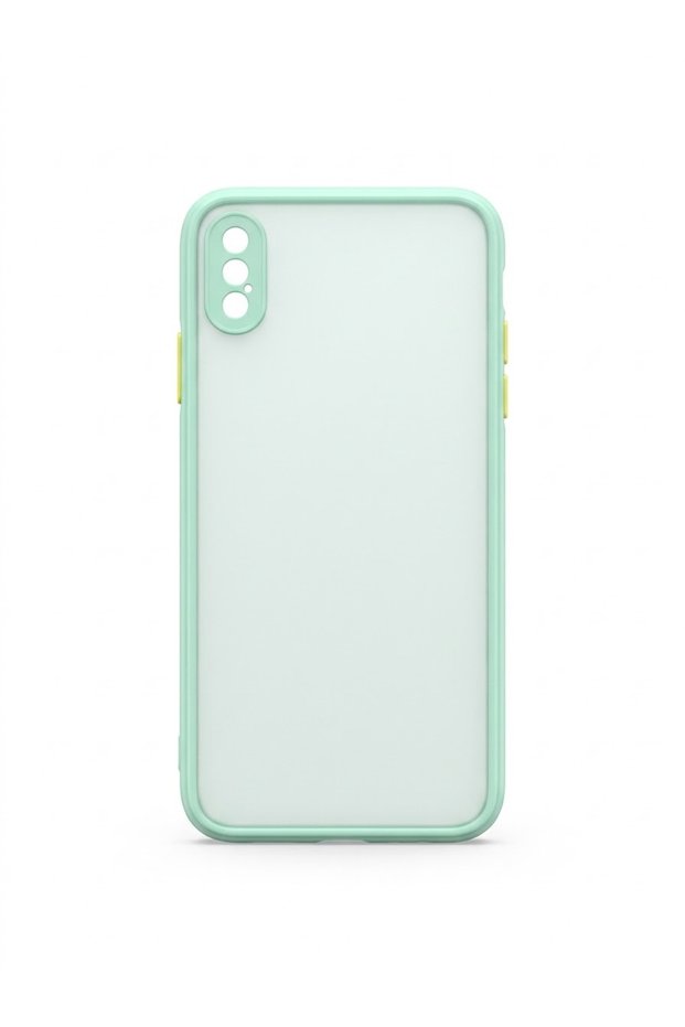 غطاء سيليكون غير لامع بإطار تركوازي لهاتف iPhone XS Max.