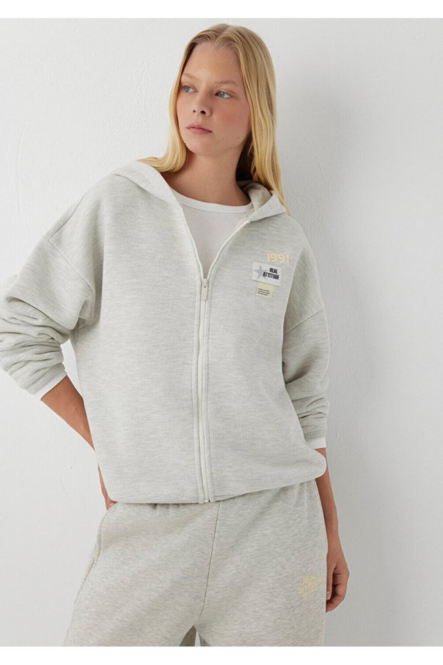 Hooded Gray Women's Sweatshirt 1S20005-83096