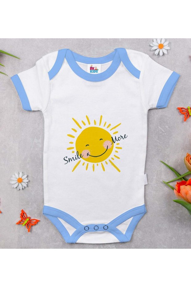 BK Kids Smile More Blue Baby Bodysuit with Design - 1 (12–18 months)