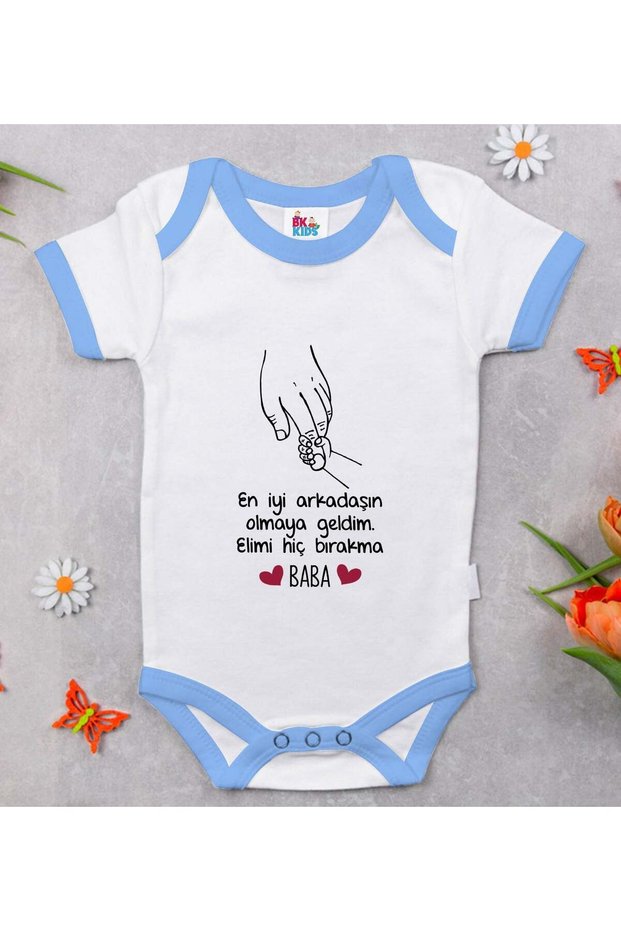 Bk Kids Baba Design Blue Baby Bodysuit - 1, 12-18 Months.
