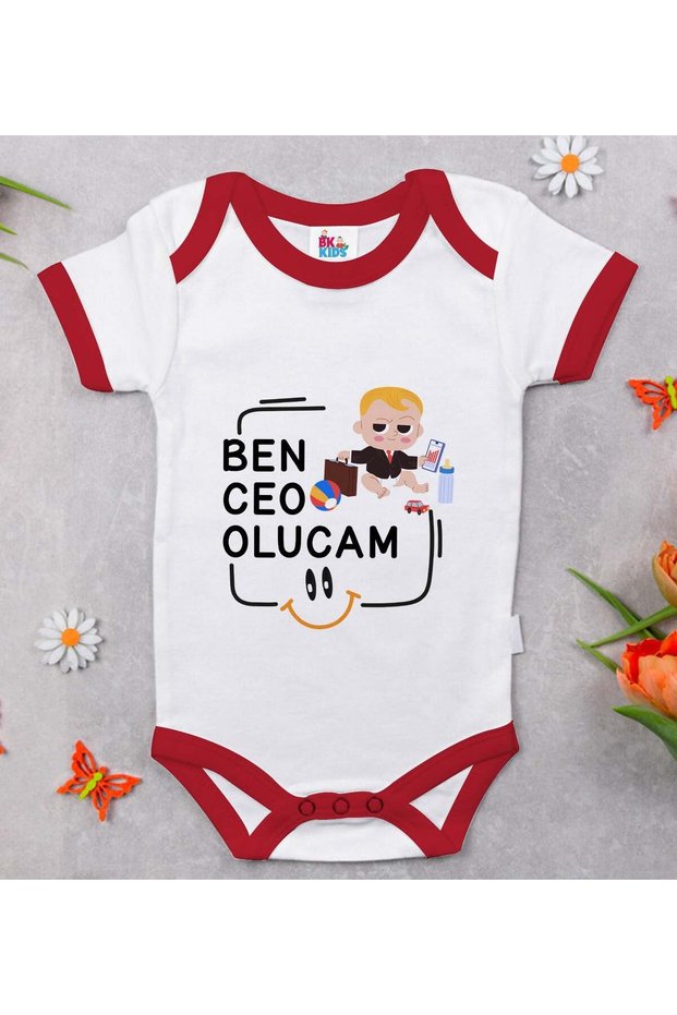 Bk Kids Ceo Olucam Designed Red Baby Bodysuit - 1, 0-3 Months.
