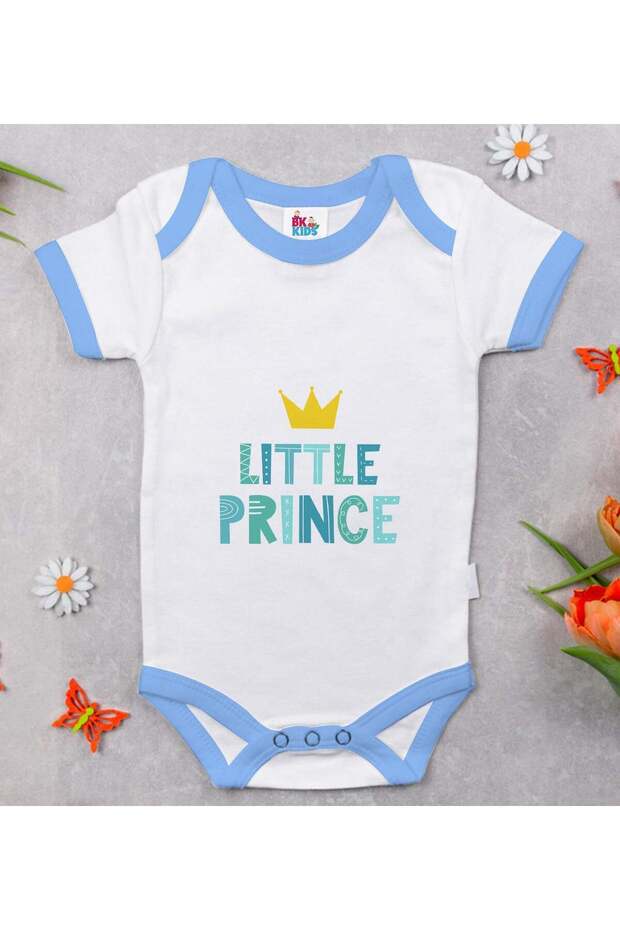 Bk Kids Little Prince Design Blue Baby Bodysuit - 1, 12-18 Months.