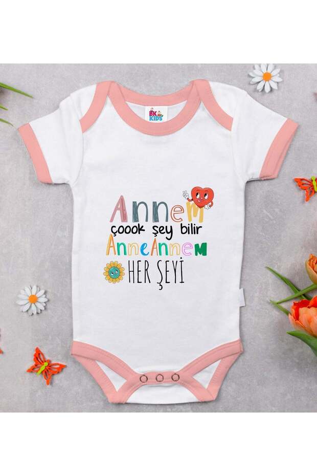 BK Kids "My Mom Knows So Much" Design Pink Baby Bodysuit-1, 12–18 months