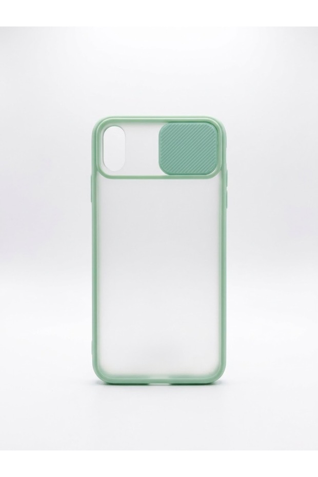 غطاء حماية منزلق للكاميرا باللون الفيروزي لهاتف iPhone X / XS.