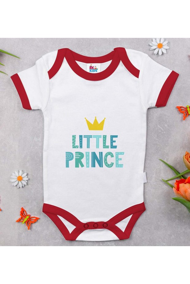 Bk Kids Little Prince Design Red Baby Bodysuit - 1, 0-3 Months.